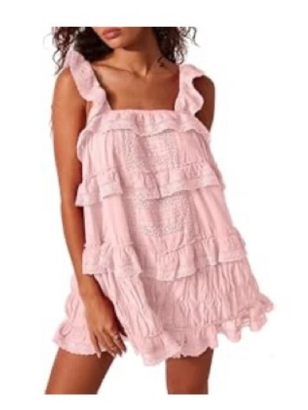 Pink ruffle romper NWT